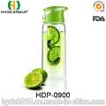 Botella de agua del infuser de la fruta de Tritan de BPA libre 750ml, botella de agua portátil de la infusión de plástico (HDP-0900)